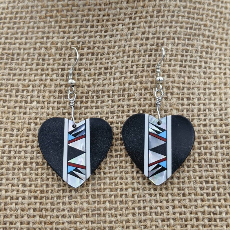 Black Heart with Native American Center Desin