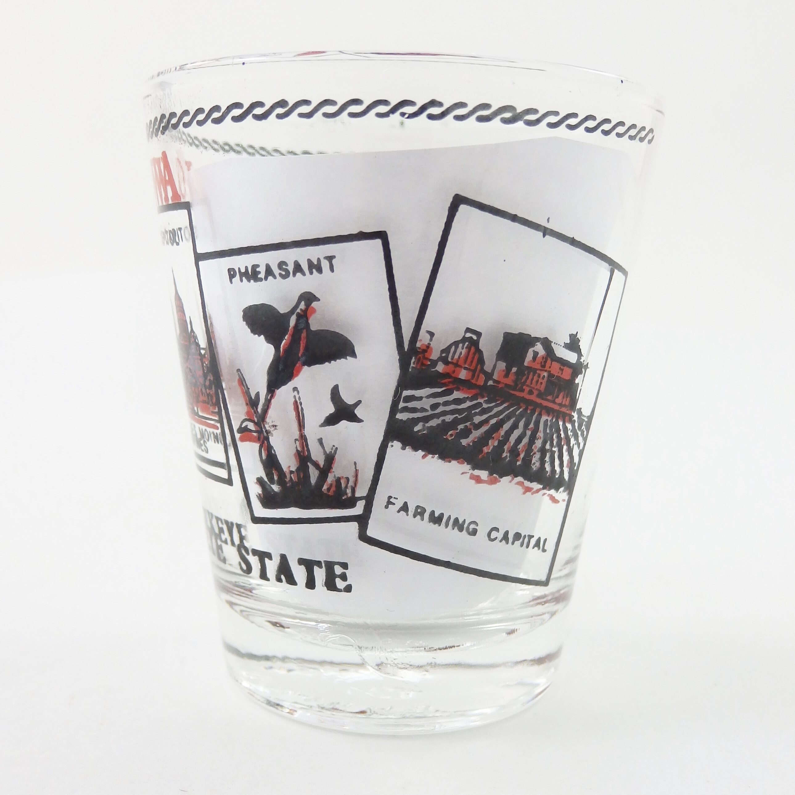 Vintage Iowa Shot Glass Jigger Iowa Souvenir Shot Glass Mid Etsy