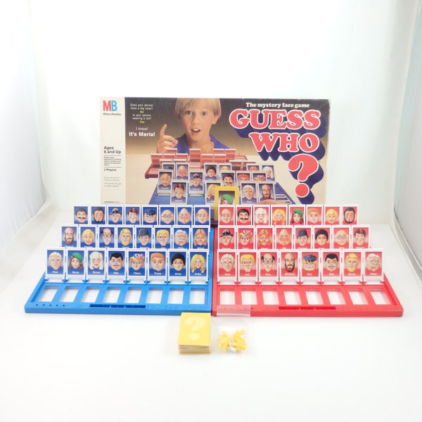jeu Guess Who vintage des années 80, 1987 Milton Bradley, soirée de jeux en famille, jeu pour enfants, jeu pour enfants, jeu de société pour enfants
