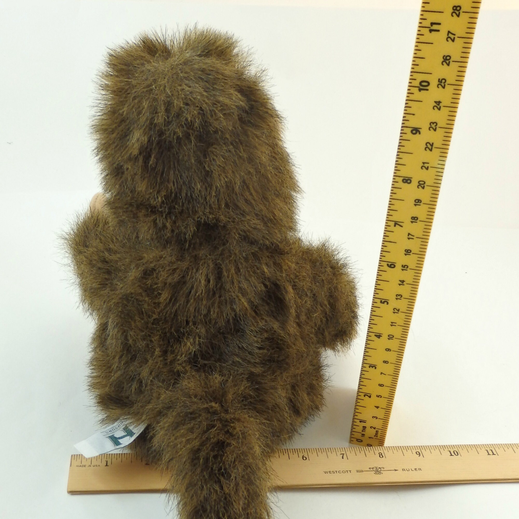Vintage 90s Hosung Monkey Plush Toy, Fuzzy Stuffed Animal, Fluffy