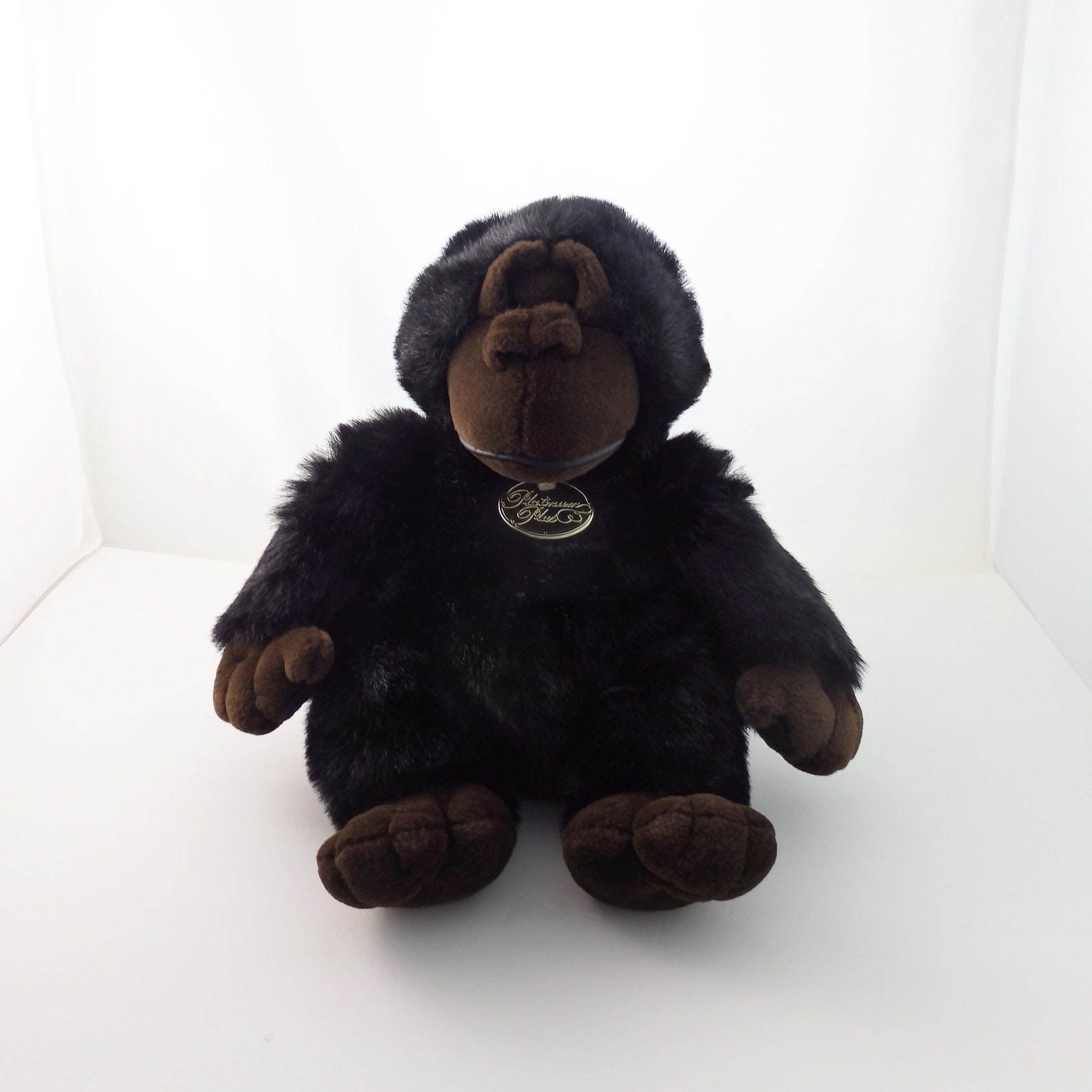 Vintage Platinum Plush Gorilla Plush Toy Black Gorilla Etsy