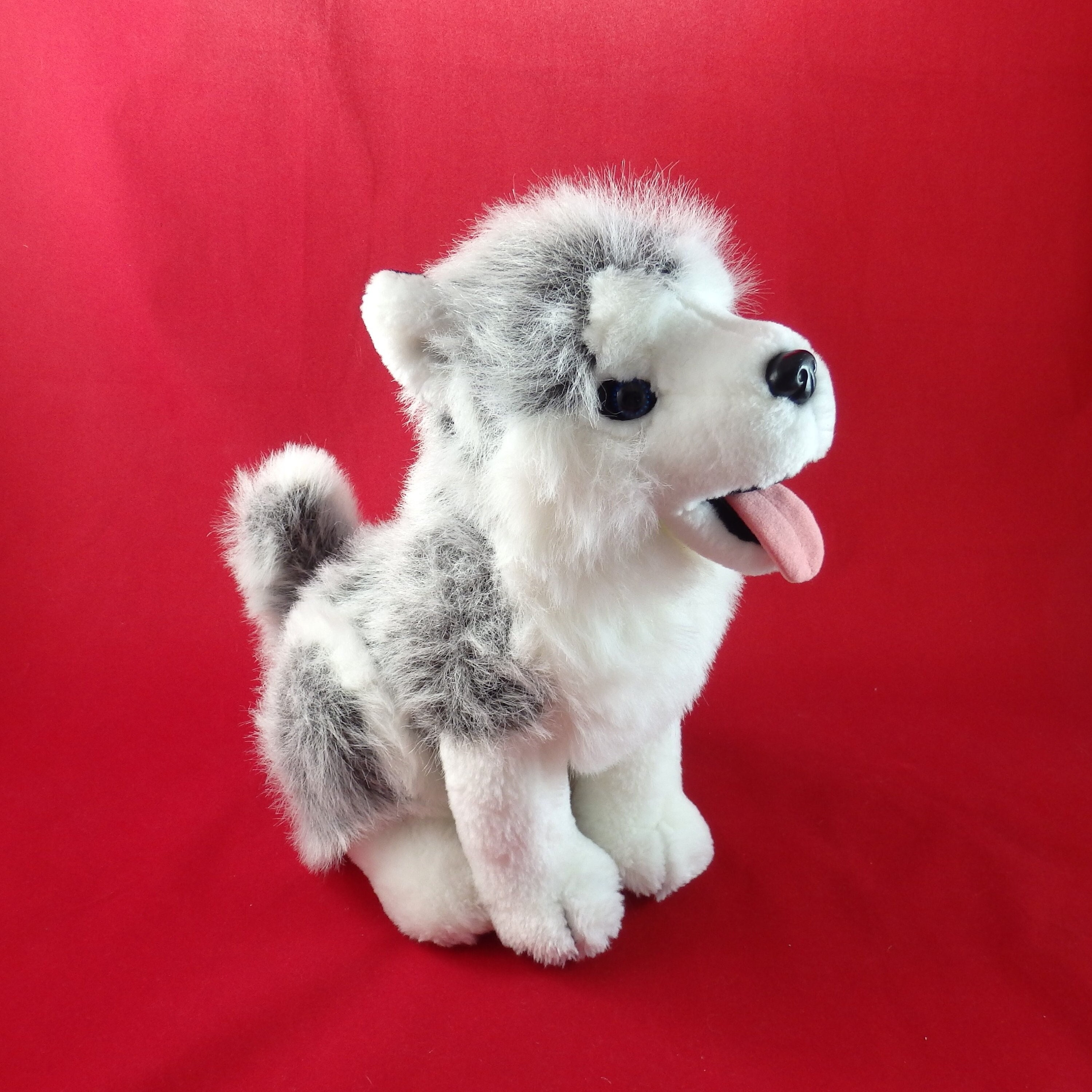 Vintage 80s Fiesta Siberian Husky Plush Toy, Husky Dog Plush