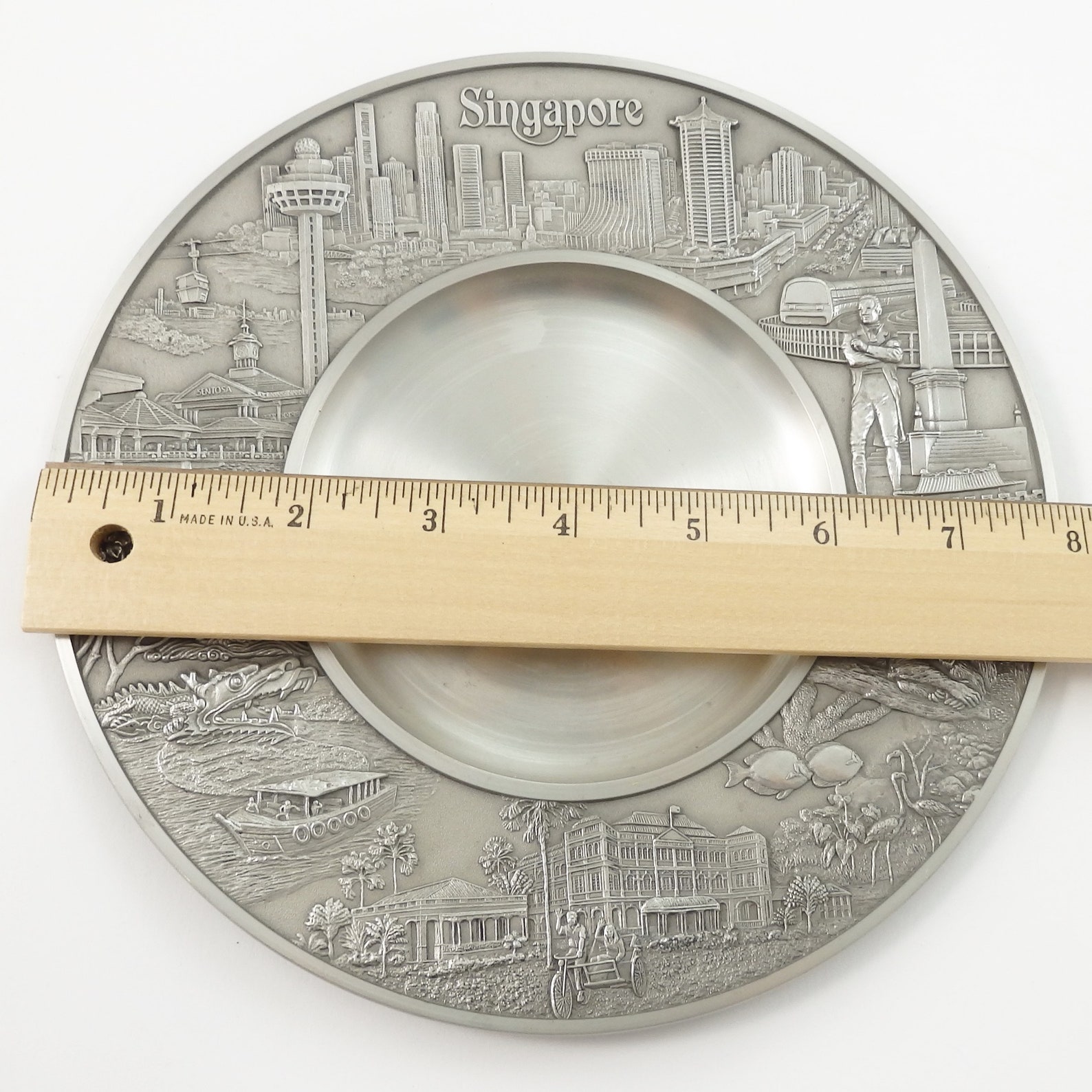 Vintage Royal Selangor Pewter Singapore Plate 3D Plate Etsy