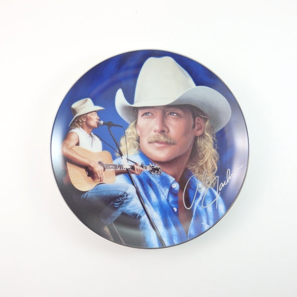 Vintage 90s Alan Jackson Plate, Working Class Hero, Country Music Gift, Collectible Plate, Collectors Plate 1998