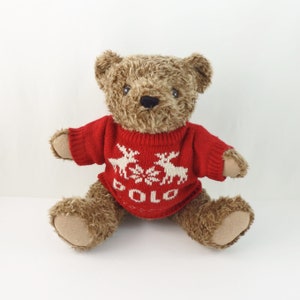 Vintage Ralph Lauren Polo Teddy Bear Plush Toy 1998, Sweater