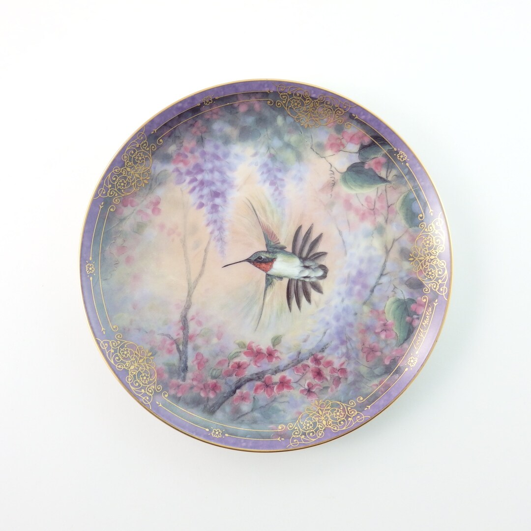 Vintage Hummingbird Plate, Larry K Martin Art Plate, Whisper in the ...