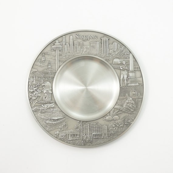 Vintage Royal Selangor Pewter Singapore Plate 3d Plate Etsy