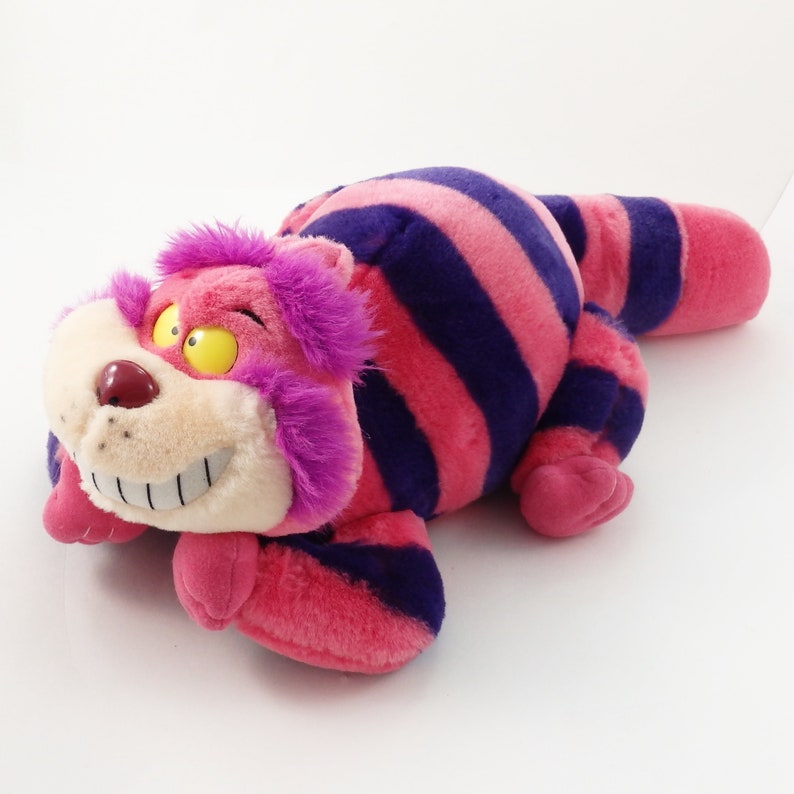 Alice In Wonderland Stuffed Cat Vintage 90s Disney Cheshire Cat Plush Toy Stuffed Animal Disney Plush Plush Cheshire Cat Plushie