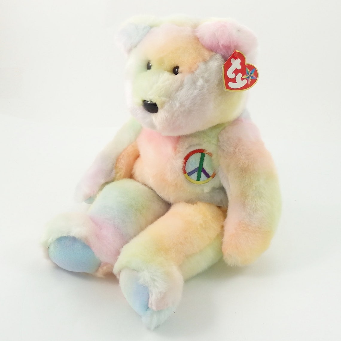 Vintage 90s Ty Beanie Buddy Peace Bear Plush Toy Tie Dye | Etsy