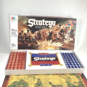 Vintage 80s Stratego Game, 1986 Milton Bradley, Strageto Board Game, Strategic Game, Strategy Game, Family Game Night, Retro Game
