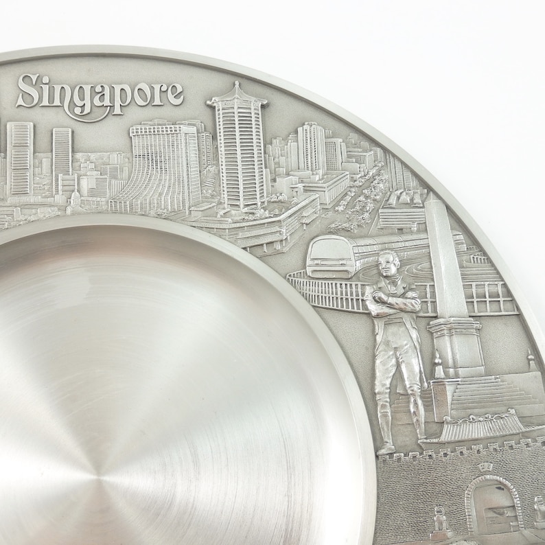 Vintage Royal Selangor Pewter Singapore Plate 3D Plate Etsy