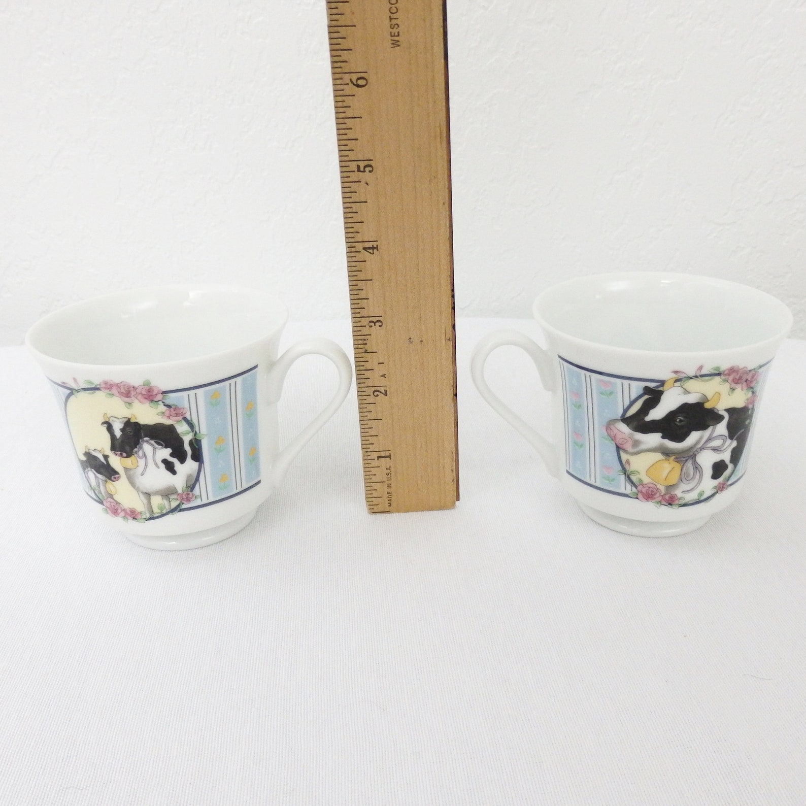 Vintage Cow Teacup Set of 4 Cow Teacups Cow Mug Farm Mug Etsy