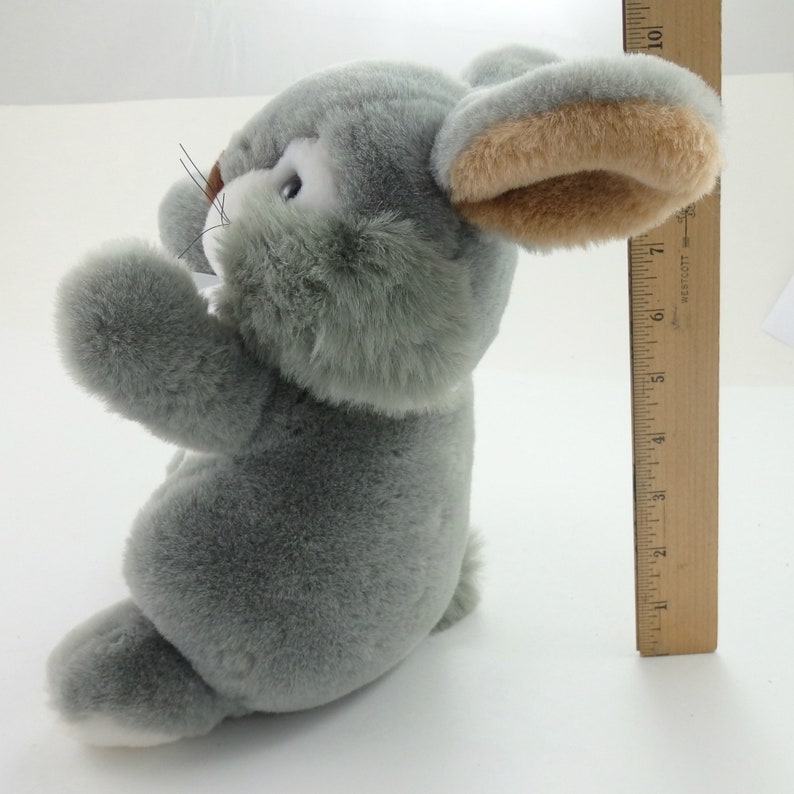Vintage 80s Gray Rabbit Plush Toy Stuffed Animal Stuffed Etsy