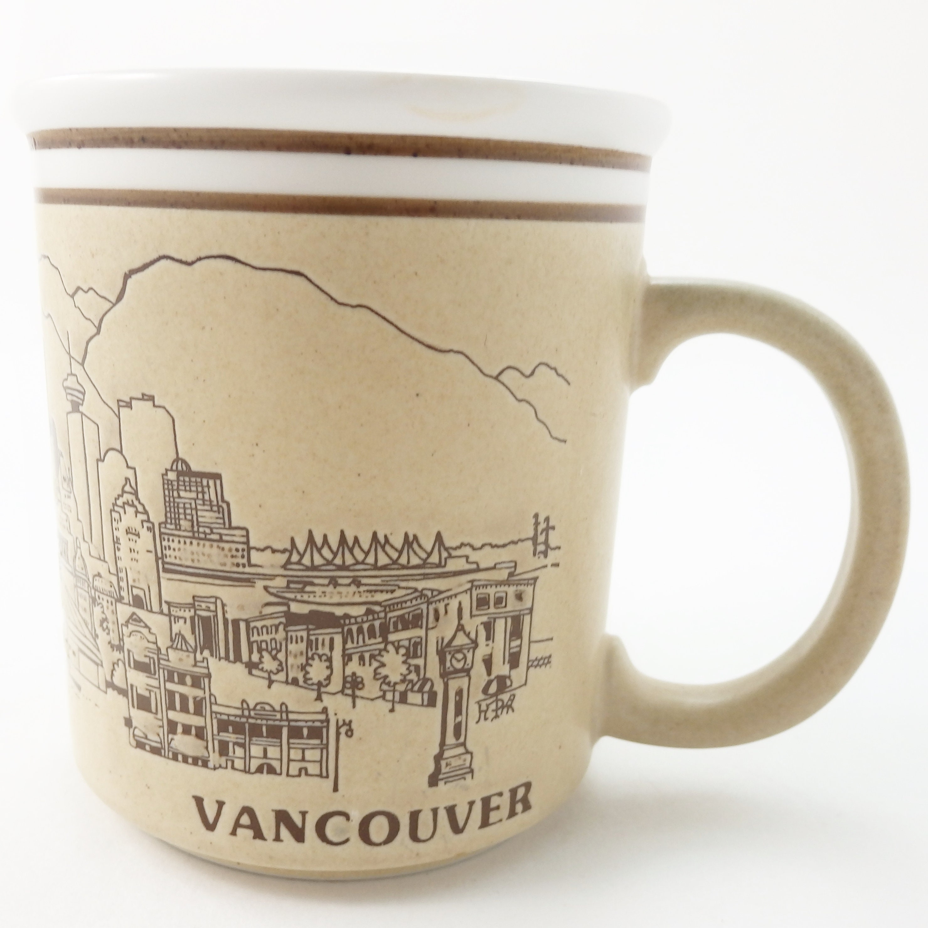 Vintage 70s Tan Vancouver Mug Ceramic Coffee Mug British Etsy