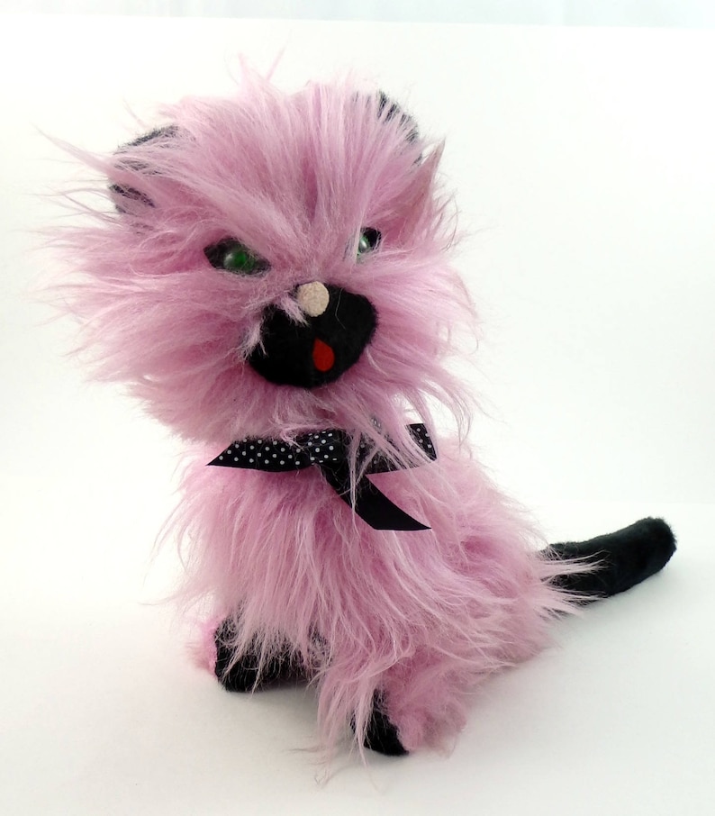Vintage 50s Pink Cat Plush Toy 1950s Stuffed Animal Plush Vintage 50s Pink Cat Plush Toy 1950s Stuffed Animal Plush