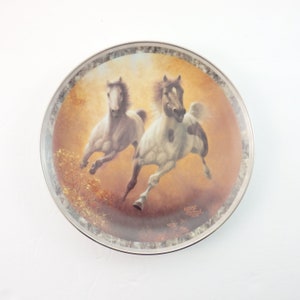 Vintage Horse Plate, Chuck Dehaan Art Plate, Autumn Renegades, Galloping Glory, Collectible Plate, Horse Lover Gift, Horse Gift