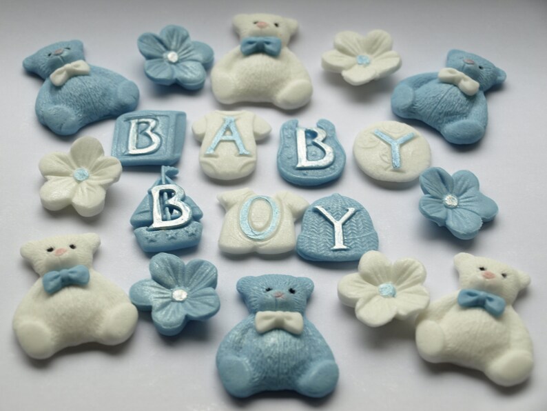 Baby Boy Edible Cupcake Toppers Baby Shower Cake Topper