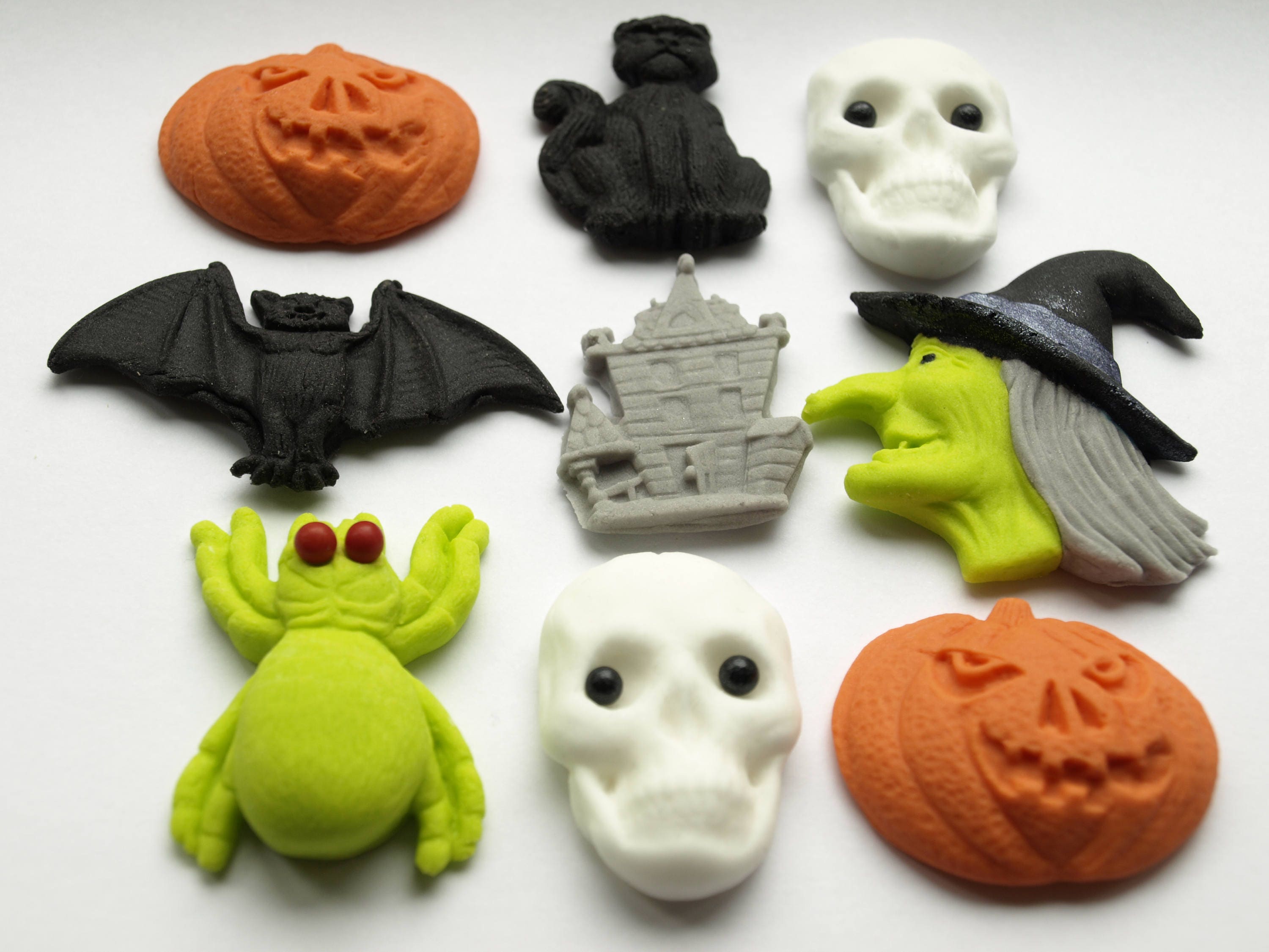 Edible Halloween Cupcake Toppers Decorations Halloween Candy Etsy