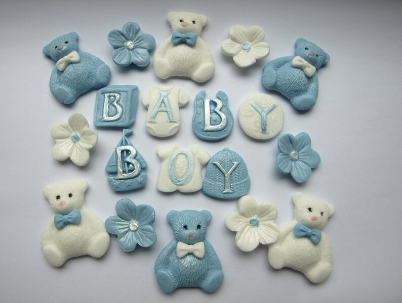 Baby Boy Edible Cupcake Toppers Baby Shower Cake Topper