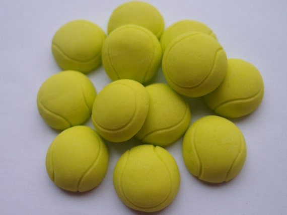Fondant Cupcake Toppers Tennis Balls Sports Party Cupcake Etsy