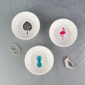 Mini Ring Dish Flamingo, Monstera or Pineapple image 1