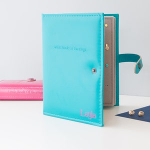 The Little Book of Earrings - Book for Storing Earrings - Earring holder - 9 colours - add name to apply to book - Earring Stand -