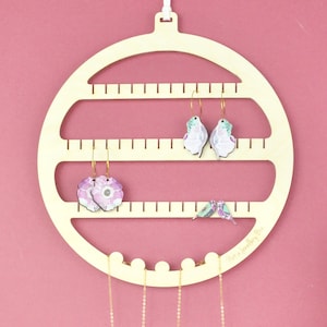 Kreis Ohrring Halter - Holz Schmuck Organizer