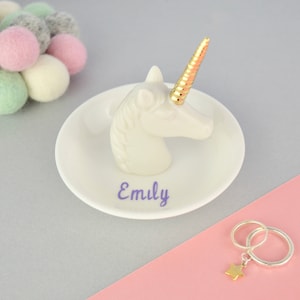 Personalised Unicorn Head Jewellery Ring and Trinket Dish