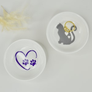 Mini anillo y plato de baratija: idea de regalo para los amantes de los gatos
