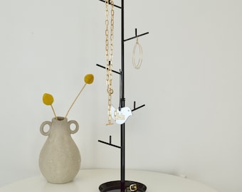 Personalised Tall Jewellery or Earring Stand - Black