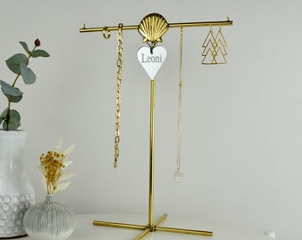 Gold Shell Personalised Jewellery Storage Stand