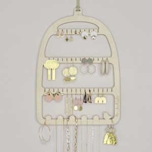 Birdcage Earring Holder - Wooden jewellery Display Organiser