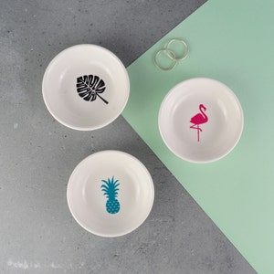 Mini Ring Dish Flamingo, Monstera or Pineapple image 2