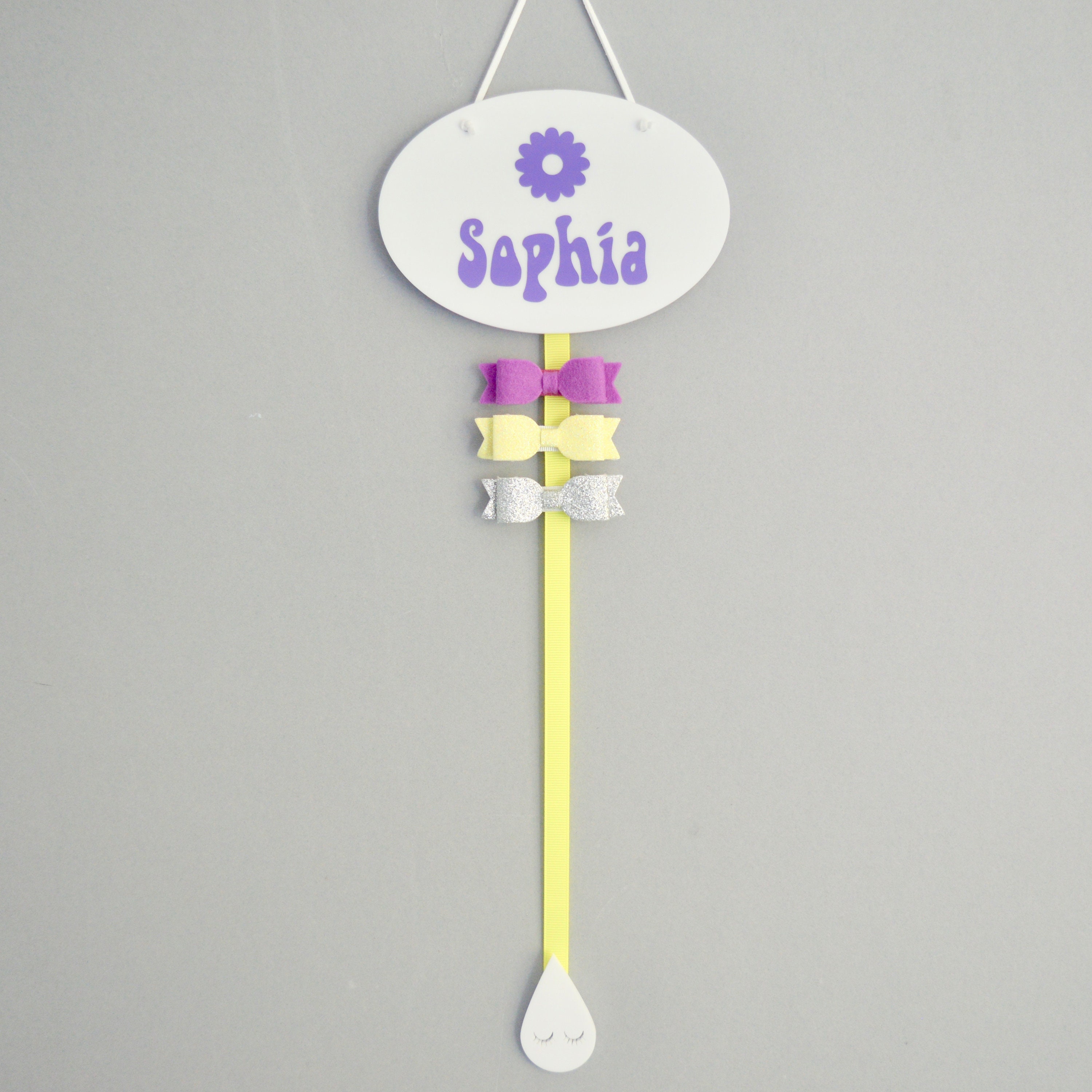 NotaJewelleryBoxLtd Hair Bow Hanger Colourful - Personalised Cloud Hair Bow Holder