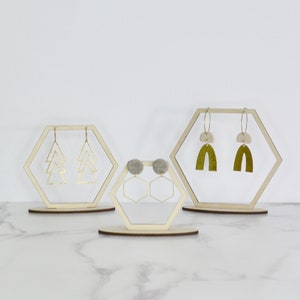 Earring Display Stand - Set of Three - Hexagons