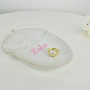 Neutral Cream Acorn  Ceramic Jewellery Dish - Personalised