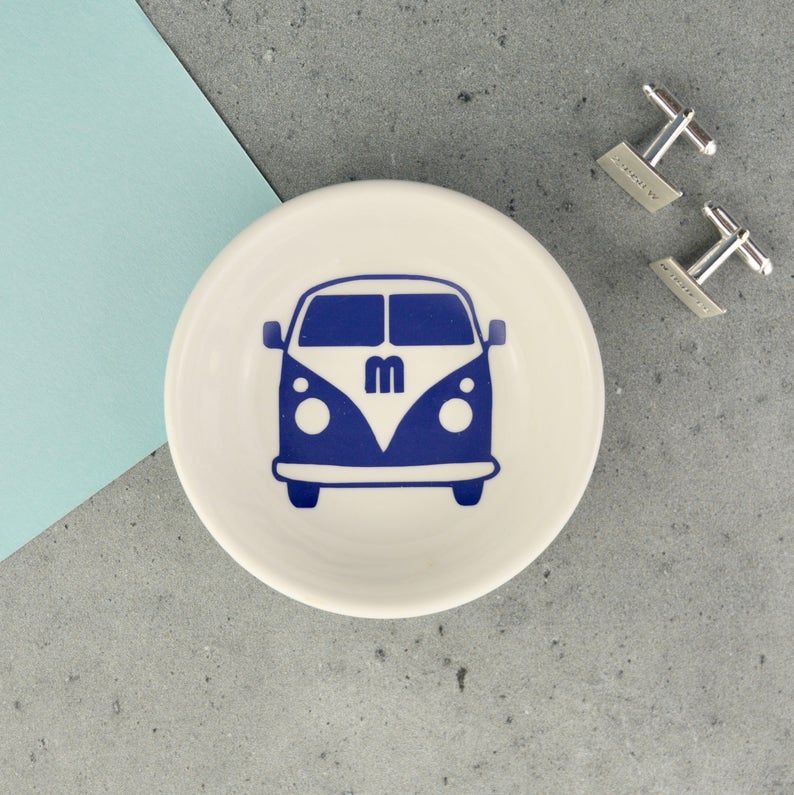 Camper Van Gift Cufflinks Dish Surf Gift Dad Cufflinks - Mens Jewellery Dish Mens Jewellery Box Cufflink Holder Beach Lover