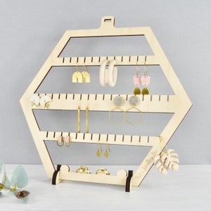 Hexagon Earring Storage, Display Stand