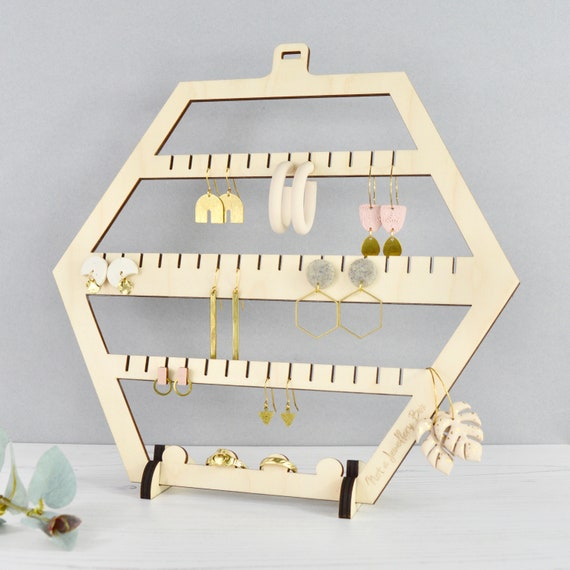 Hexagon Earring Storage, Display Stand 