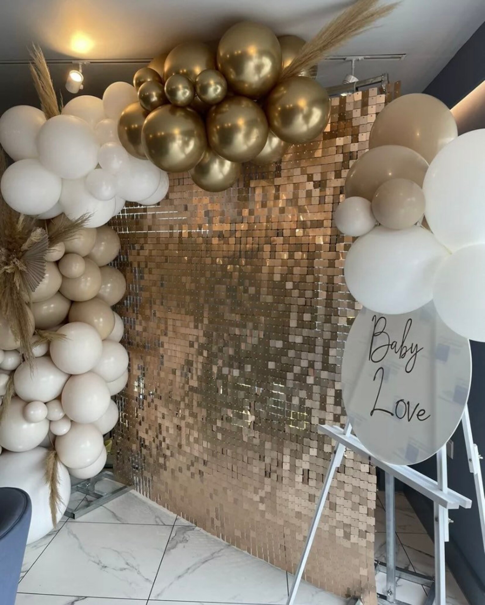 36 X Gold Sequin Shimmer Wall Panel Tiles. Makes 1.8 X 1.8m Etsy UK