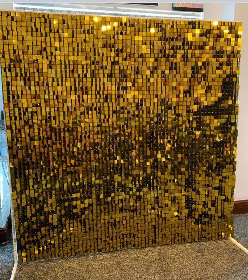 24 x Gold Sequin Shimmer Wall Panel Tile Backdrop 30cm X 30cm. Etsy