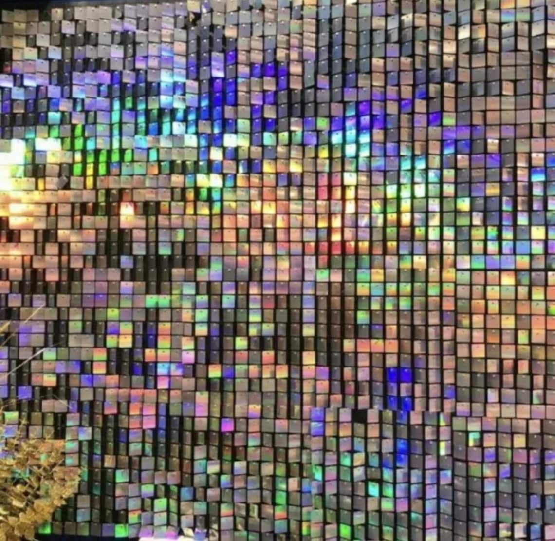 Interlocking Silver Sequin Shimmer Wall Panel Backdro vrogue.co