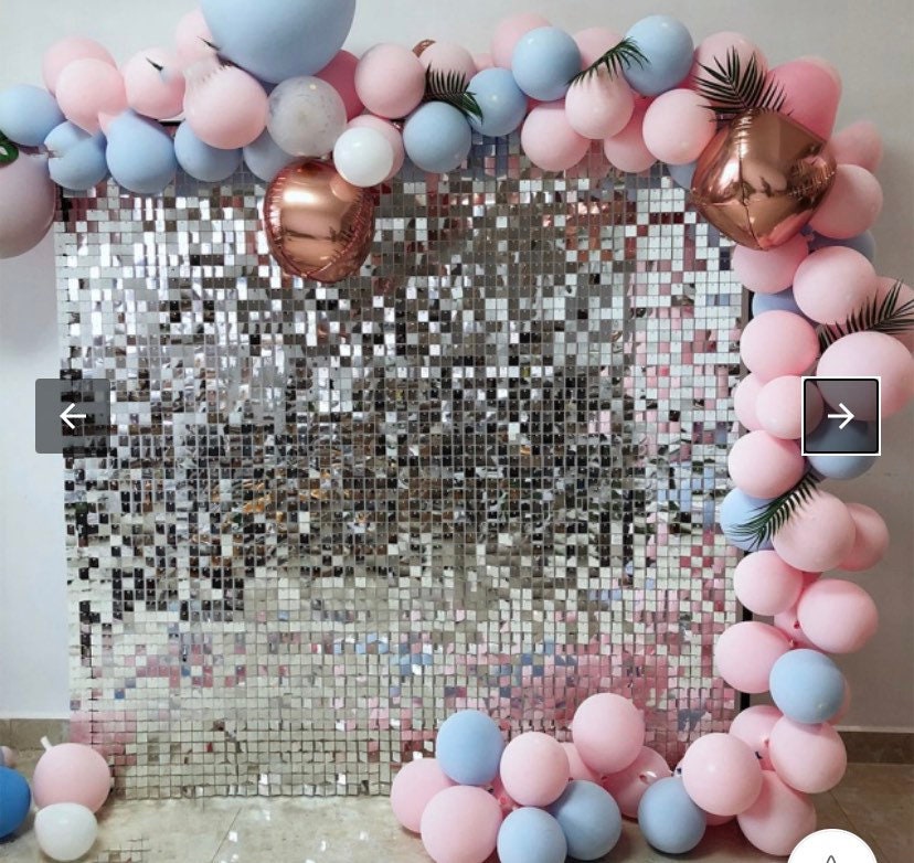 36 x Silver Sequin Shimmer Wall Panel Tiles. Makes 1.8 x 1.8m Etsy