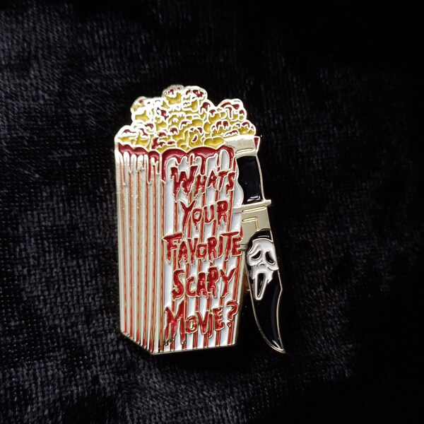 Scream Pin, Scream Mask Pin, Scary Movie Pin, Movies Pin, Creepy Pin, Goth Pin, Spooky Pin, Gothic Pins, Halloween Pin, Goth Art, Enamel Pin