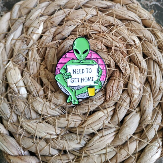 Spaceman Pin Alien Pin Hitchhiking Alien Pin UFO Pin Space Etsy