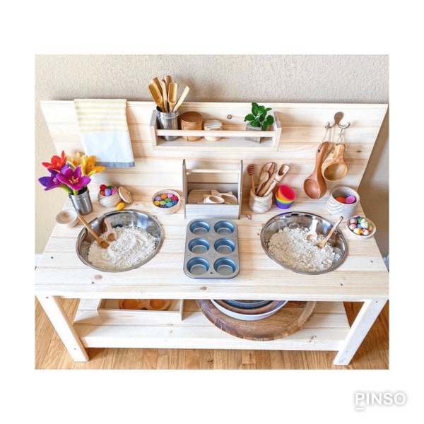 Double Sink Mud Kitchen With Round Stainless Sinks