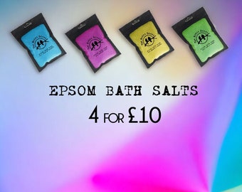 Epsom Bath Salts / Special Offer / 4 for 10 / Bath Salts / Bath Salt Favors / Spa Bath / Epsom Salts / Girl Gift / Colour Change