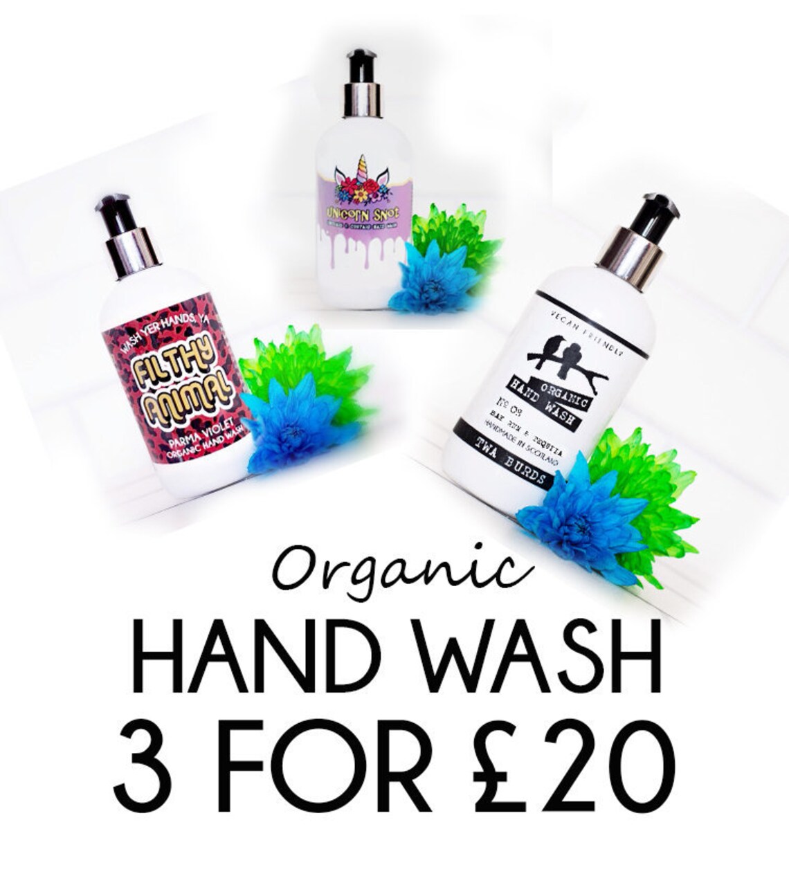 Organic Hand Wash / 3 for 20 / Special Offer / Vegan Liquid Etsy UK