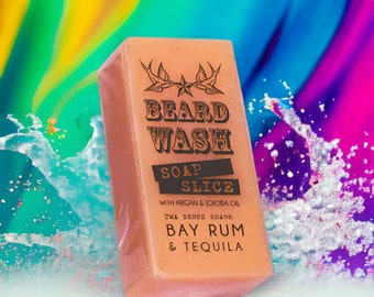 Bay Rum & Tequila Beard Wash Soap 70g Mens Facial Care Beard Hipster Moustache Male Grooming