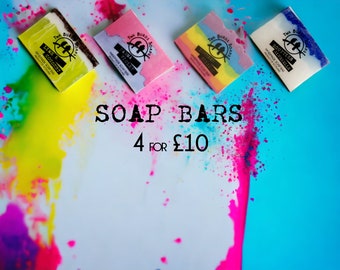 Handmade Soap / SPECIAL OFFER / 4 Soap Bars for 10 Pounds / Vegan Soap Gift / SLS Free Soap / Twa Burds Soaps / Scottish Gift